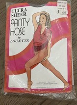 NOS Vintage Ultra-Sheer Panty Hose By Lou-Ette French Grey One Size Open... - $28.71