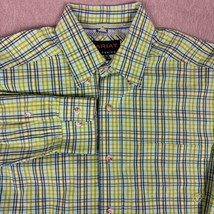Ariat Shirt Pro Series Mens M Long Sleeve Green Plaid Button Down Cowboy Western - £16.64 GBP