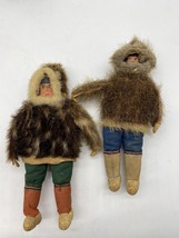 Vtg Alaskan Eskimo Doll￼ Native  Handmade Leather Mukluk Suede￼￼ Folk Art - £88.26 GBP