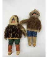 Vtg Alaskan Eskimo Doll￼ Native  Handmade Leather Mukluk Suede￼￼ Folk Art - £88.38 GBP