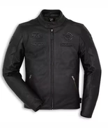 Men,s Ducati Heritage C1 Black Cowhide Motorcycle Leather Jacket CE- Armors - $2,593.18 MXN