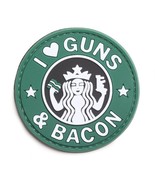 5ive Star Gear PVC  I Love Guns and Bacon 2.25&quot; Round Morale Hook + Loop... - $17.23 CAD