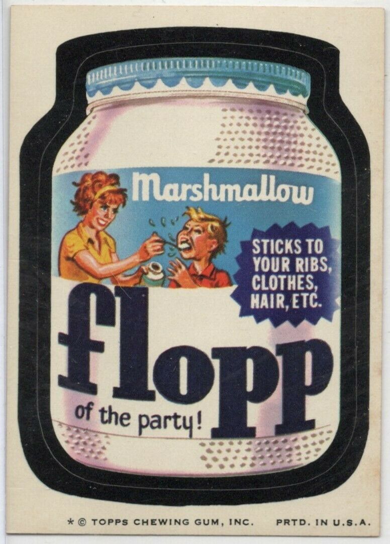 Marshmallow Flopp 1974 Wacky Packages Series 7 Spoof of Fluff - $5.00