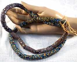 Antique African Venetian Millefiori Trade Bead Necklace Good Colors &amp; Sizes - $259.00