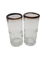 Cazadores Tequila Lot Of 2 Hand Blown Shot Glasses Clear With Amber Rim 4oz - £11.70 GBP