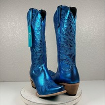 NEW Lane SMOKESHOW Blue Cowboy Boots Size 10 Leather Western Wear Snip Toe Tall - £190.75 GBP