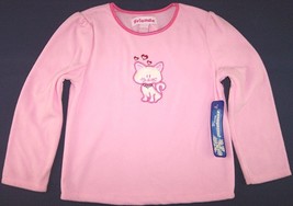 NWT Just Friends Girl&#39;s Soft Pink Fleece Kitty Cat Top, S (4) - £6.26 GBP