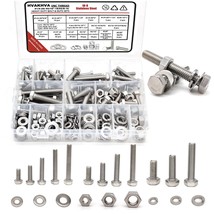 304 Stainless Steel 1/4-20, 5/16-18,3/8-16 Hex Head Nuts And Bolts Assortment - £26.17 GBP