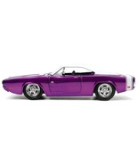 1970 Dodge Charger R/T Purple Metallic with White Top and Tail Stripe - $47.95