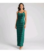 Scott McClintock Vtg Emerald Crushed Velvet Maxi Dress Gown Sz 10 Holida... - $57.96