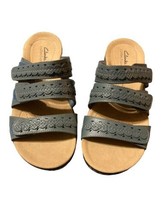 Clarks Collection Adjustable Slide Sandals Blue Gray Embellished Size US... - $24.70
