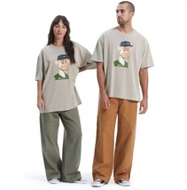 No Boundaries Unisex Oversized Graphic Tee, Beige Size XL(46-48) - £12.39 GBP