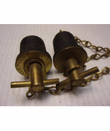 pair 7/8&quot; BOAT DRAIN PLUGS, BRASS / RUBBER TWIST TYPE, LIVEWELL,TRANSOM ... - €15,36 EUR