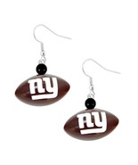 NY New York Giants Mini Football Team Logo Dangle Earrings NFL New - $9.25 CAD