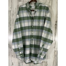 Rivercrest Mens Shirt Size XXL Green Plaid Button Up Shirt Cotton Casual - £9.14 GBP