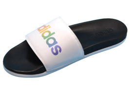 Adidas White Black Insole  Logo Men&#39;s Casual Flip Flops Sandal Shoes Siz... - £32.58 GBP