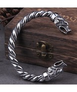 Viking Fenrir Wolf Head Bracelet Björn Arm Ring Oath Ring Wristband Armb... - £20.55 GBP