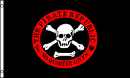 3&#39;x5&#39; Pirate Republic Jolly Roger Flag Skull No Quarters Given Crossbones 3X5 - £14.09 GBP