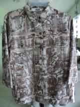 ALIA PETITES BROWN  3/4 SLEEVE SZ 16P BLOUSE #7875 - £8.41 GBP