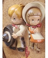 Collectible Burwood Plaques Cowboy &amp; Cowgirl Set Made of Plastic 3D Homco - £17.64 GBP