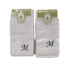 ELRENE Home Fashions Hotel Quality &#39;M&#39; Monogram White Cotton 12-PC Napki... - £43.03 GBP