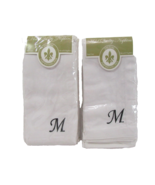 ELRENE Home Fashions Hotel Quality &#39;M&#39; Monogram White Cotton 12-PC Napki... - £42.28 GBP