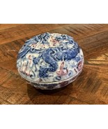Antique Chinese Dragon Blue &amp; White Porcelain Circular Dish Dated 1736-1... - $265.38 CAD