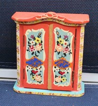 Dollhouse Miniature Dora Kuhn Tole Painted Wardrobe Closet Germany - £45.89 GBP