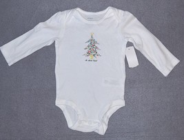 Carter&#39;s Girls Ivory Long Sleeve Baby Grow 9 Months Christmas Tree Holidays - $11.64