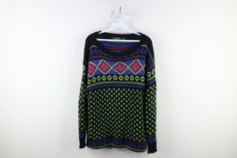 Vintage 90s Ralph Lauren Womens Size Large Southwestern Fiesta Knit Sweater - £62.91 GBP