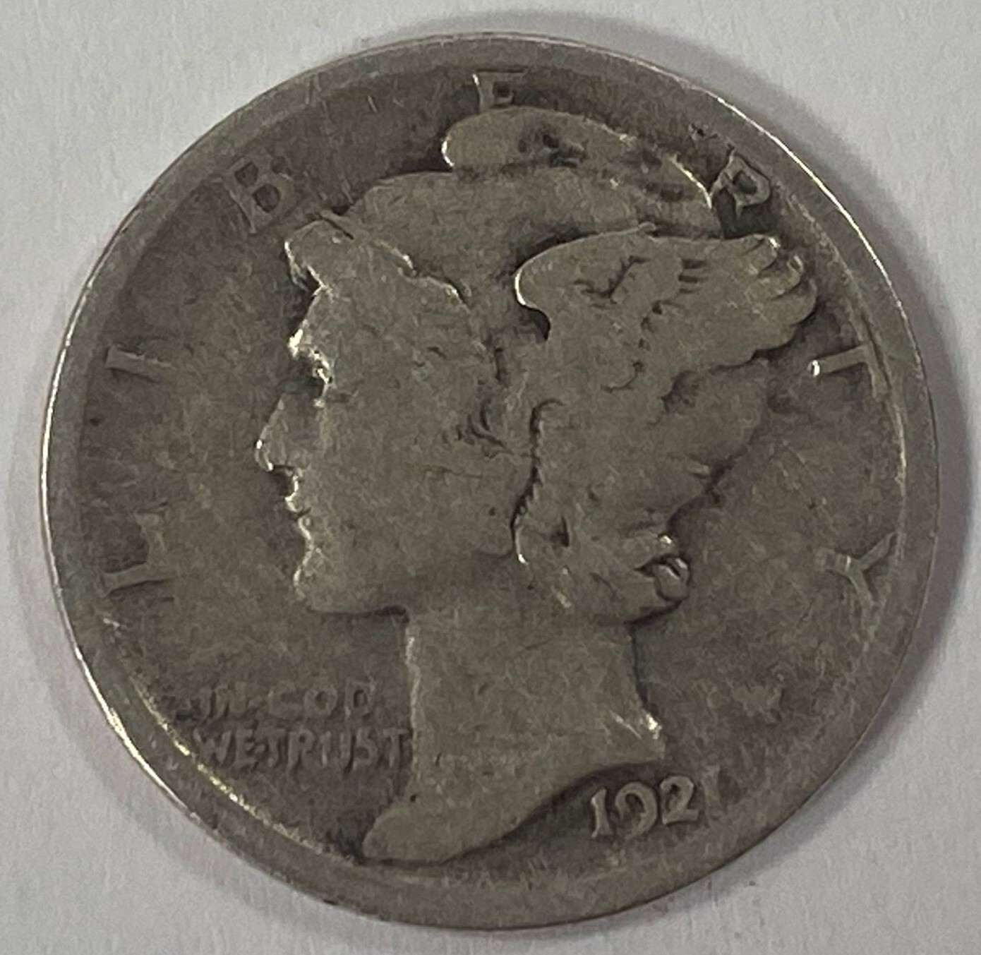 1921 10C Mercury Dime En Très Bon État, Complet Jantes &amp; 4-Digit Date - $104.95