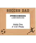 Soccer Dad Engraved Wood Picture Frame - Soccer Sports Parent Son Daughter - £18.87 GBP+