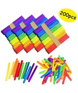 200 PCS Colorful Craft Sticks Natural Wooden 4-1/2&quot; Length Treat Sticks ... - $18.95 CAD