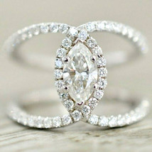 2.2Ct Marquise Cut Solitaire Simulated Engagement Dress Ring 925 Sterling Silver - £69.76 GBP
