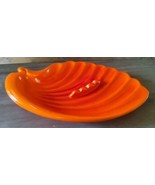 Royal Haeger Mid Century Orange Shell Ashtray 155 USA 14x7.5 Great 70s D... - $37.06