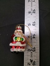 Blown Glass Santa Claus Christmas Present Ornament Figurine Glitter - £5.31 GBP