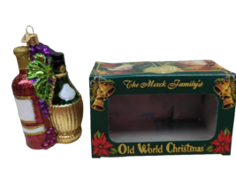 Old World Christmas Fruits of the Vine wine bottles Blown Glass Tree Orn... - £11.86 GBP
