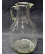 RARE Vintage WHITE HOUSE VINEGAR 9.5&quot; Glass Pitcher Jug #679-7 Leaf Pattern - $31.20 CAD