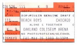 Plage Garçons Chicago Concert Ticket Stub Peut 26 1989 Oakland California - £32.42 GBP