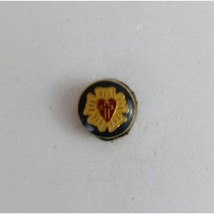 Vintage Colorful Cross In Heart Religious Lapel Hat Pin - $8.42