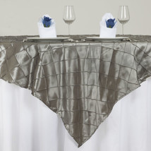 6 X Pintuck 85X85&quot;&quot; Square Table Overlays Wedding Party Catering Toppers Linens  - £110.45 GBP