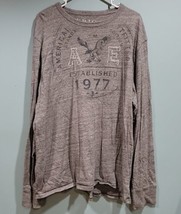 Men’s American Eagle Shirt Sz XXL athletic fit gray long sleeve embroide... - £11.17 GBP