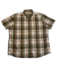 Carhartt Essential Short Sleeve Plaid Shirt Men’s 2XL Relaxed Fit Green Orange - £11.37 GBP