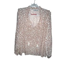 Vineyard Vines Women Large Animal Print Geo Print Ruffle Top Blouse Tassel  $168 - $40.10