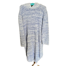 Softies By Paddi Murphy Long Sleeve Hoodie Robe Lounge Dress In Blue And... - $16.82