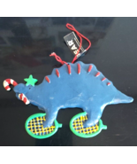 Kurt S. Adler GEAR Vtg 1988 Christmas Ornament Blue Dinosaur Snowshoe Ca... - $27.12 CAD
