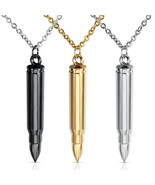 Bullet Pendant Titanium Steel Necklace Military Style