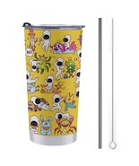 Mondxflaur Cartoon Funny Steel Thermal Mug Thermos with Straw for Coffee - $20.98