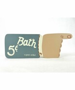 Wooden Wall Plaque Decoration, Home Decor Novelty Art, &quot;Bath 5 Cents&quot;, R... - $17.41 CAD