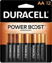 Duracell Coppertop AA Batteries with Power Boost Ingredients, 12 Count Pack Doub - £23.11 GBP
